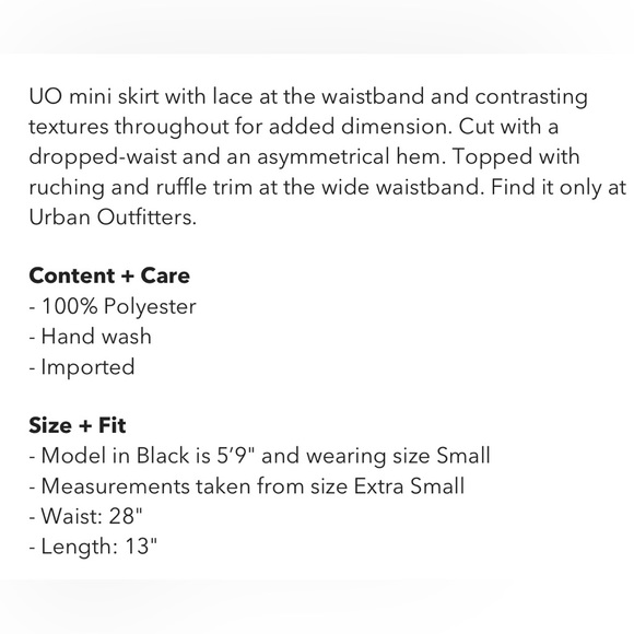 NWT UO Lace Asymmetrical Mini Skirt - M - Picture 4 of 7